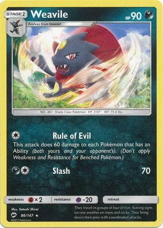 Carta Weavile (86/147) do set Sombras Ardentes — Pokémon TCG | Bynx