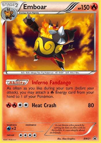 Carta Emboar (BW21/99) do set Black & White Promos — Pokémon TCG | Bynx