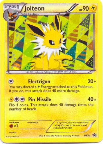 Carta Jolteon (BW91/99) do set Black & White Promos — Pokémon TCG | Bynx