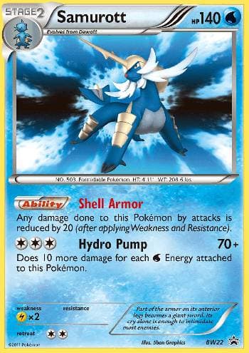 Carta Samurott (BW22/99) do set Black & White Promos — Pokémon TCG | Bynx
