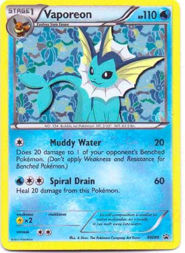 Carta Vaporeon (BW89/99) do set Black & White Promos — Pokémon TCG | Bynx