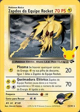 Carta Zapdos da Equipe Rocket / Rocket — Pokémon TCG | Bynx