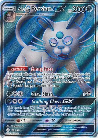 Carta Alolan Persian-GX (219/236) do set Eclipse Cósmico — Pokémon TCG | Bynx