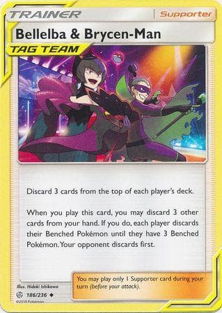 Carta Bellelba & Brycen-Man (186/236) do set Eclipse Cósmico — Pokémon TCG | Bynx