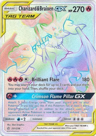 Charizard & Braixen-GX (251/236) — Eclipse Cósmico
