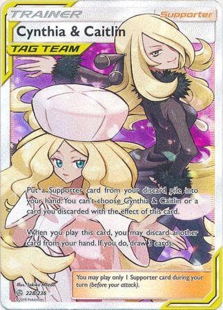 Carta Cynthia & Caitlin (228/236) do set Eclipse Cósmico — Pokémon TCG | Bynx
