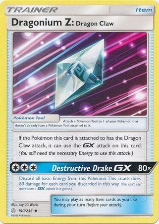 Carta Dragonium Z: Dragon Claw (190/236) do set Eclipse Cósmico — Pokémon TCG | Bynx