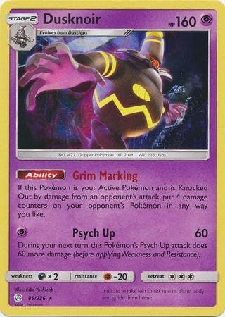 Carta Dusknoir (85/236) do set Eclipse Cósmico — Pokémon TCG | Bynx