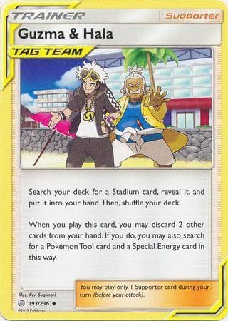 Carta Guzma & Hala (193/236) do set Eclipse Cósmico — Pokémon TCG | Bynx