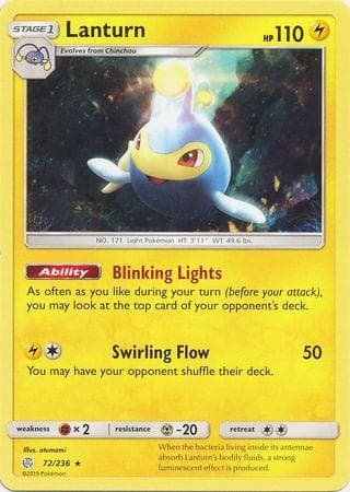 Carta Lanturn (72/236) do set Eclipse Cósmico — Pokémon TCG | Bynx
