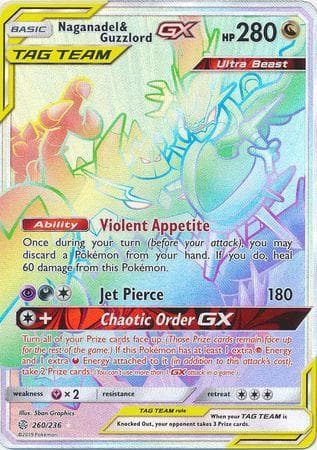 Carta Naganadel & Guzzlord-GX (260/236) do set Eclipse Cósmico — Pokémon TCG | Bynx