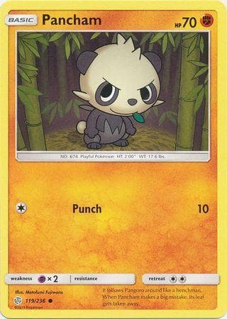 Carta Pancham (119/236) do set Eclipse Cósmico — Pokémon TCG | Bynx