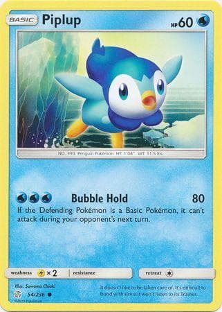 Carta Piplup (54/236) do set Eclipse Cósmico — Pokémon TCG | Bynx