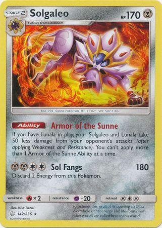 Carta Solgaleo (142/236) do set Eclipse Cósmico — Pokémon TCG | Bynx