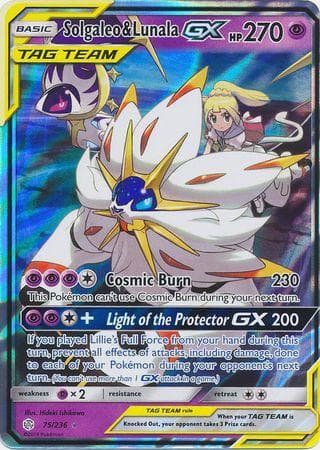 Carta Solgaleo & Lunala-GX (75/236) do set Eclipse Cósmico — Pokémon TCG | Bynx