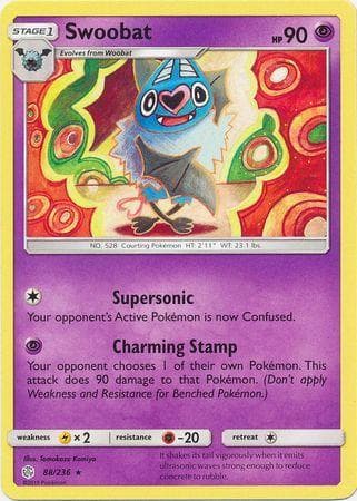 Carta Swoobat (88/236) do set Eclipse Cósmico — Pokémon TCG | Bynx