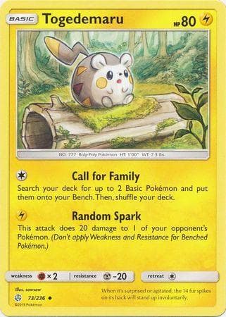 Carta Togedemaru (73/236) do set Eclipse Cósmico — Pokémon TCG | Bynx