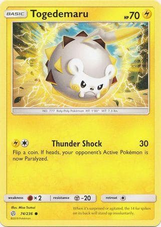 Carta Togedemaru (74/236) do set Eclipse Cósmico — Pokémon TCG | Bynx