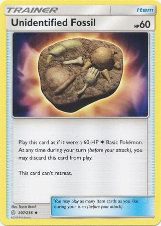 Carta Unidentified Fossil (207/236) do set Eclipse Cósmico — Pokémon TCG | Bynx