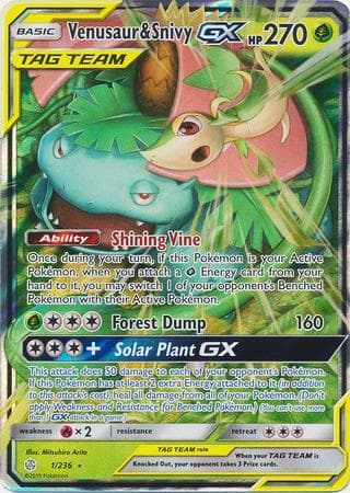 Venusaur & Snivy-GX (1/236) — Eclipse Cósmico