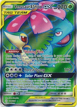 Carta Venusaur & Snivy-GX (210/236) do set Eclipse Cósmico — Pokémon TCG | Bynx