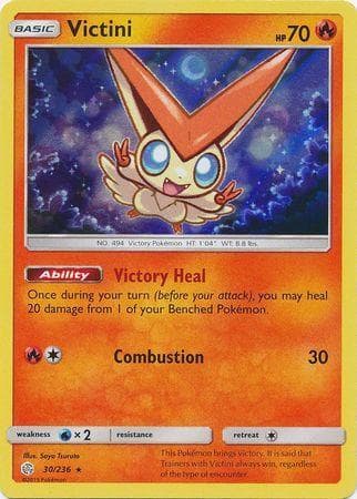 Carta Victini (30/236) do set Eclipse Cósmico — Pokémon TCG | Bynx