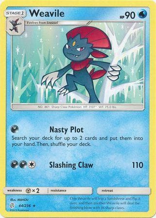 Carta Weavile (44/236) do set Eclipse Cósmico — Pokémon TCG | Bynx