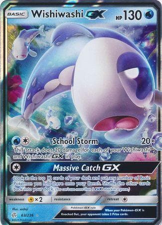Carta Wishiwashi-GX (63/236) do set Eclipse Cósmico — Pokémon TCG | Bynx