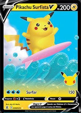Carta Surfing Pikachu-V do set Celebrações — Pokémon TCG | Bynx