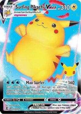 Carta Surfing Pikachu-VMAX do set Celebrações — Pokémon TCG | Bynx