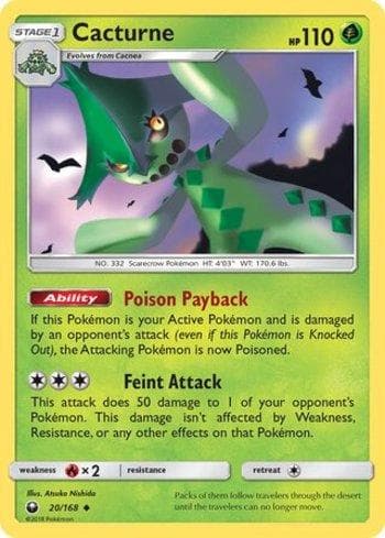 Carta Cacturne (20/168) do set Tempestade Celestial — Pokémon TCG | Bynx