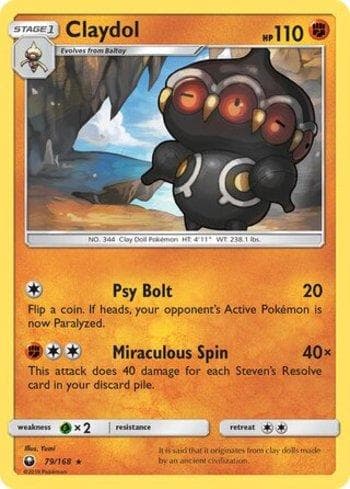 Carta Claydol (79/168) do set Tempestade Celestial — Pokémon TCG | Bynx