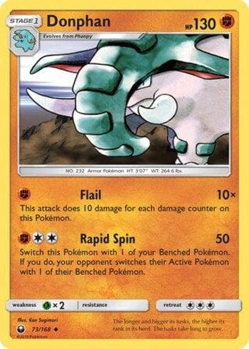 Carta Donphan (73/168) do set Tempestade Celestial — Pokémon TCG | Bynx