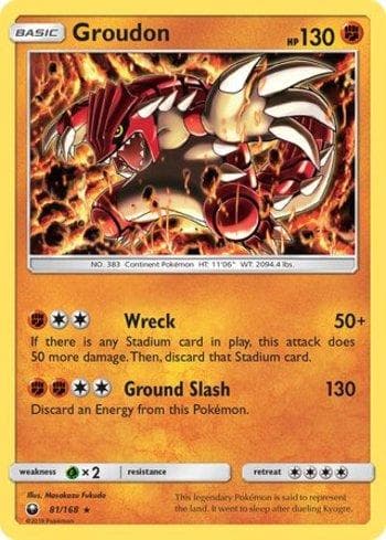 Carta Groudon (81/168) do set Tempestade Celestial — Pokémon TCG | Bynx