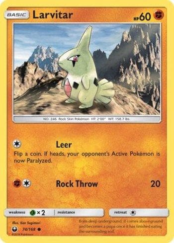 Carta Larvitar (74/168) do set Tempestade Celestial — Pokémon TCG | Bynx