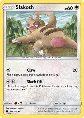 Carta Slakoth (113/168) do set Tempestade Celestial — Pokémon TCG | Bynx