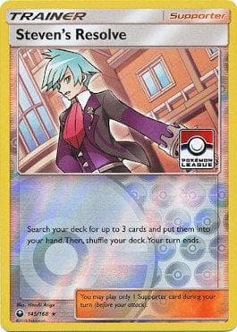 Carta Steven's Resolve - League (145b/168) do set Tempestade Celestial — Pokémon TCG | Bynx