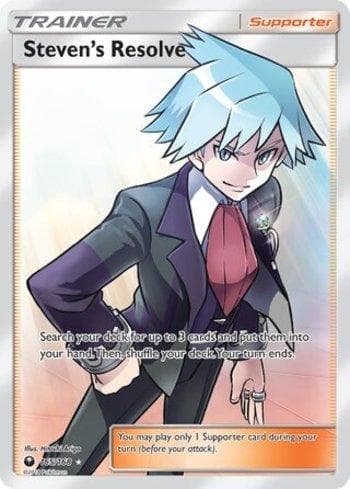 Carta Steven's Resolve (165/168) do set Tempestade Celestial — Pokémon TCG | Bynx