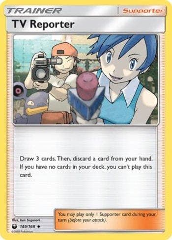 Carta TV Reporter (149/168) do set Tempestade Celestial — Pokémon TCG | Bynx