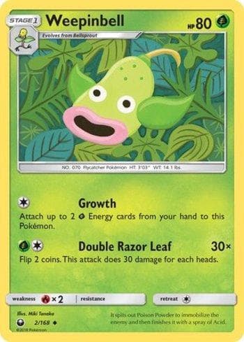 Carta Weepinbell (2/168) do set Tempestade Celestial — Pokémon TCG | Bynx