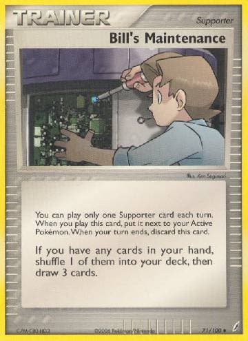 Carta Bill's Maintenance (71/100) do set Crystal Guardians — Pokémon TCG | Bynx