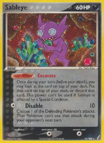 Carta Sableye (10/100) do set Crystal Guardians — Pokémon TCG | Bynx