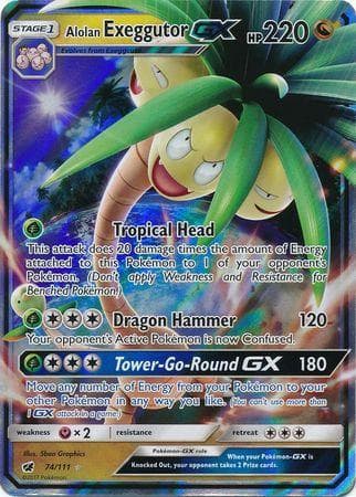 Carta Alolan-EXeggutor-GX (74/111) do set Invasão Carmim — Pokémon TCG | Bynx