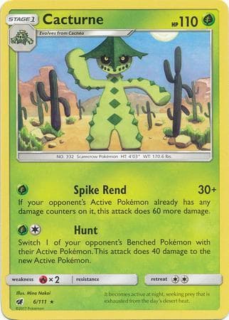 Carta Cacturne (6/111) do set Invasão Carmim — Pokémon TCG | Bynx