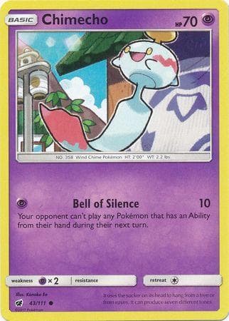 Carta Chimecho (43/111) do set Invasão Carmim — Pokémon TCG | Bynx