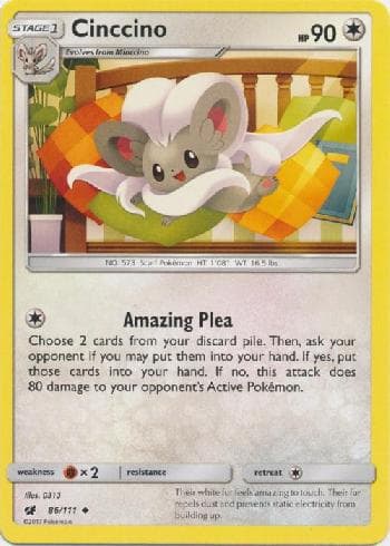Carta Cinccino (86/111) do set Invasão Carmim — Pokémon TCG | Bynx