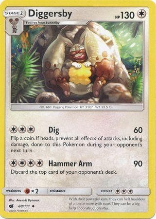 Carta Diggersby (88/111) do set Invasão Carmim — Pokémon TCG | Bynx