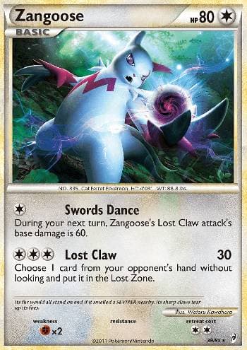 Carta Zangoose (39/95) do set Chamado das Lendas — Pokémon TCG | Bynx