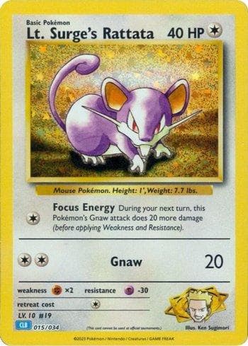 Carta Lt. Surge's Rattata (015/034) do set Blastoise & Suicune ex Deck — Pokémon TCG | Bynx