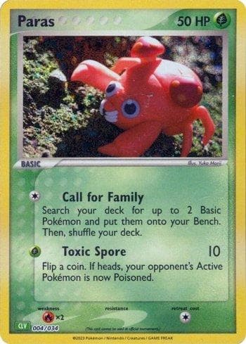 Carta Paras (004/034) do set Venusaur & Lugia ex Deck — Pokémon TCG | Bynx